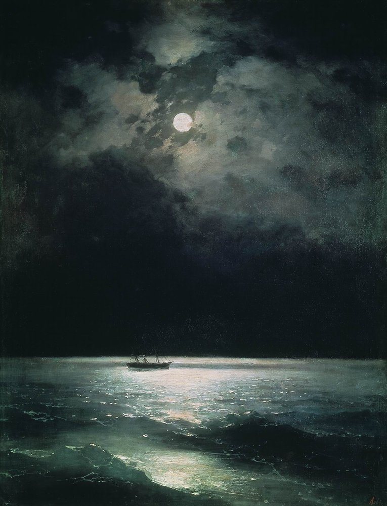 Айвазовский, «Чёрное море ночью», 1879